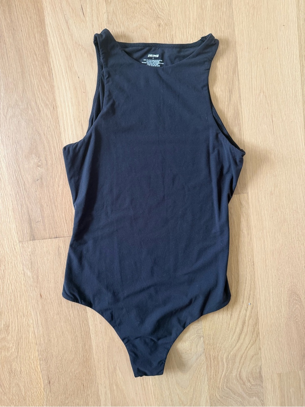 SKIMS Black High-Neck Tank Bodysuit